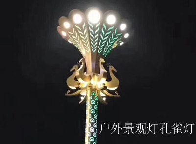 户外防水孔雀造型景观灯定制