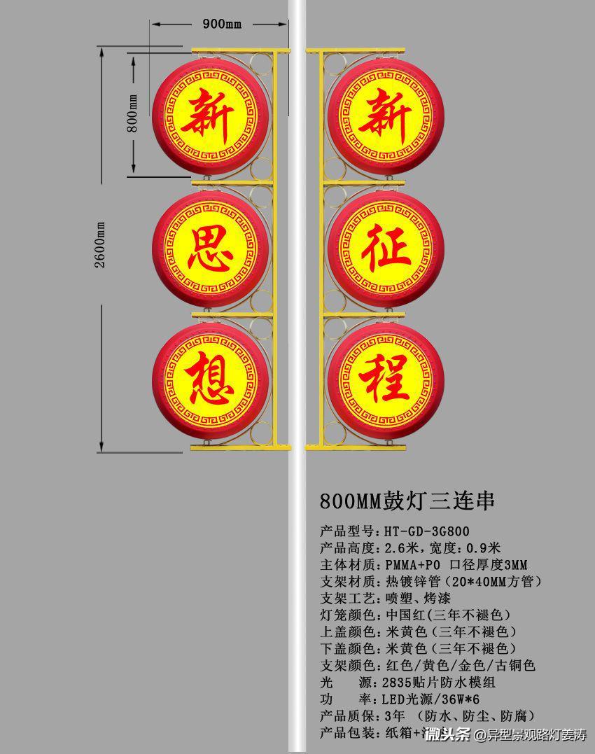 新思想新征程路灯杆挂件