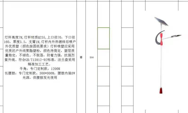 瑶族牛角腰鼓太阳能路灯