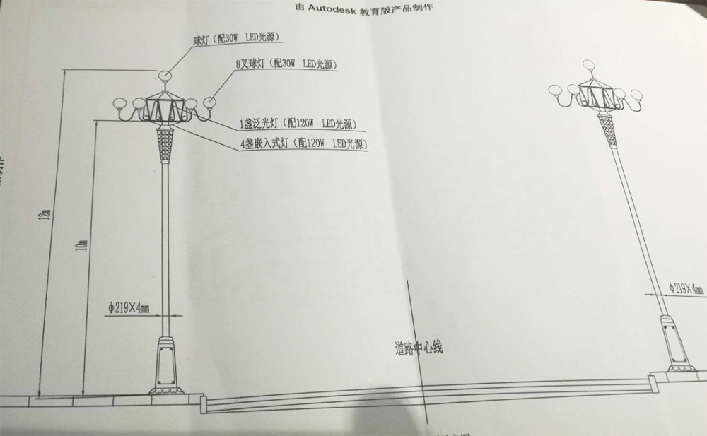 12米中华灯CAD参数