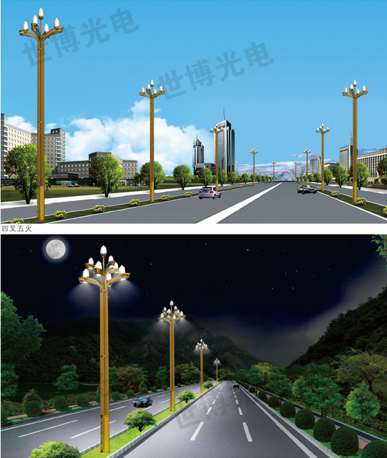 玉兰花元素路灯