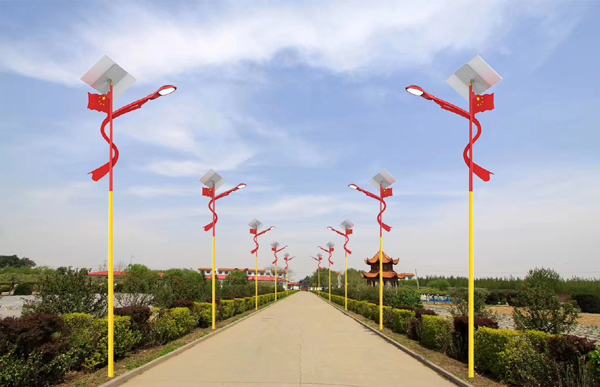 红色文化路灯
